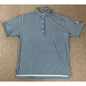 Fennec Highly Evolved Men's Check Button Up Short Sleeve Polo Shirt Size M‎